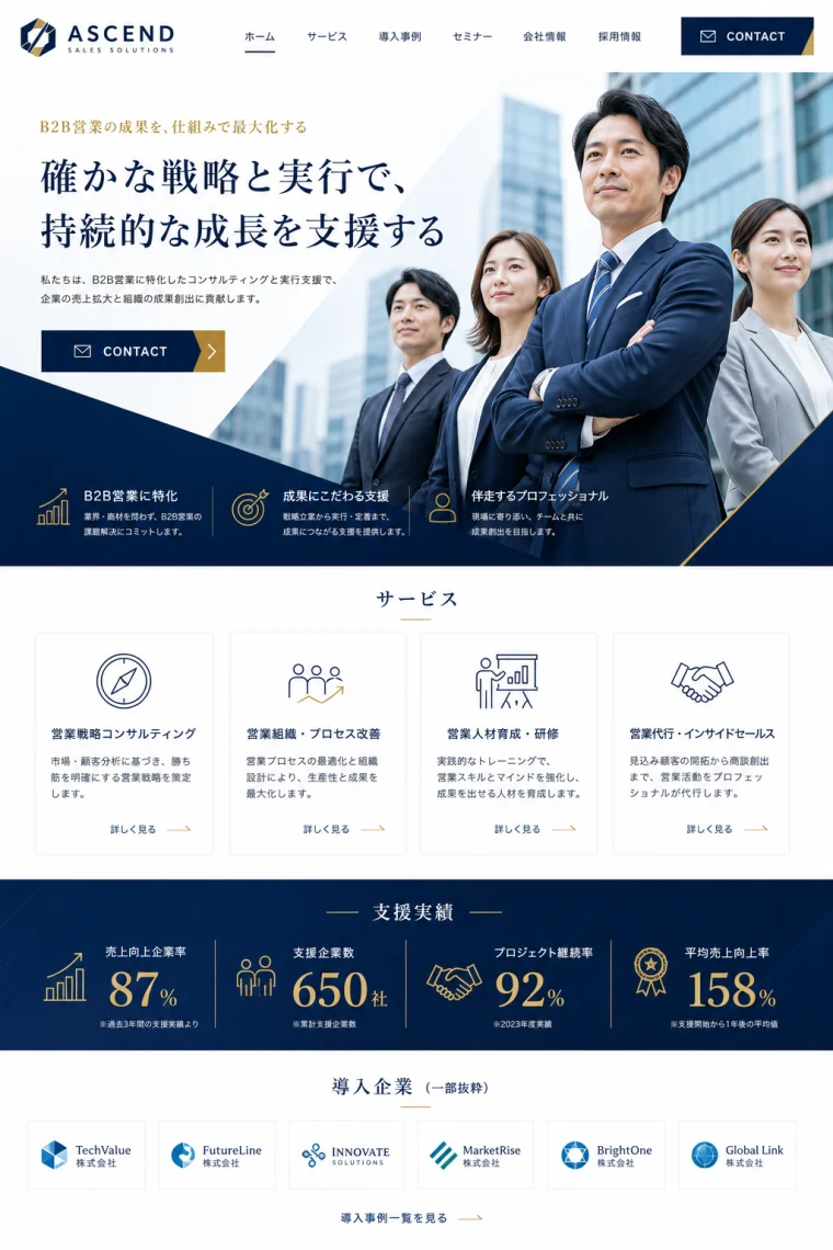 営業会社 コーポレートサイト 制作実績